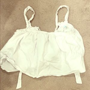 Kkmchi blue medium white crop top urban outfitters